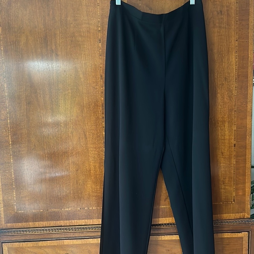 R&M Richards chiffon wide legged evening pants with side slit